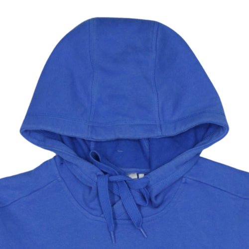 Adidas Men's Blue XS Pullover Hoodie with Logo and Drawstring