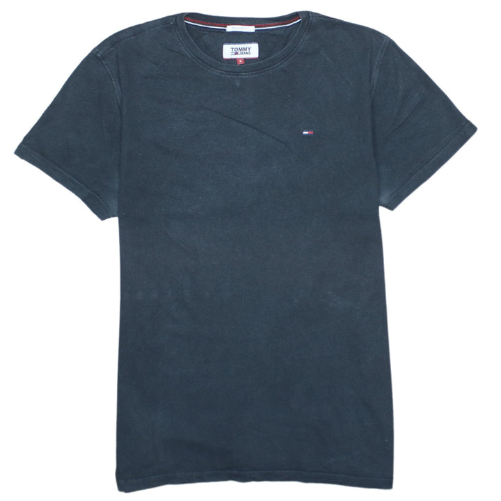 Tommy Jeans Men's Black Regular Fit Cotton Crew Neck T-Shirt S