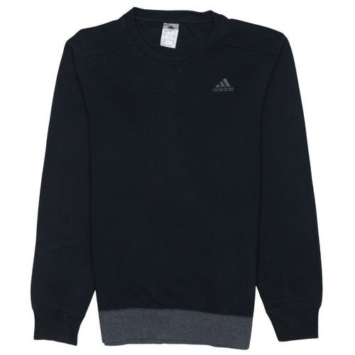 Adidas Men's Black Pullover Sweatshirt Size S Crew Neck Regular Fit