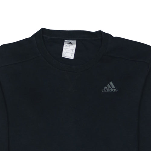 Adidas Men's Black Pullover Sweatshirt Size S Crew Neck Regular Fit