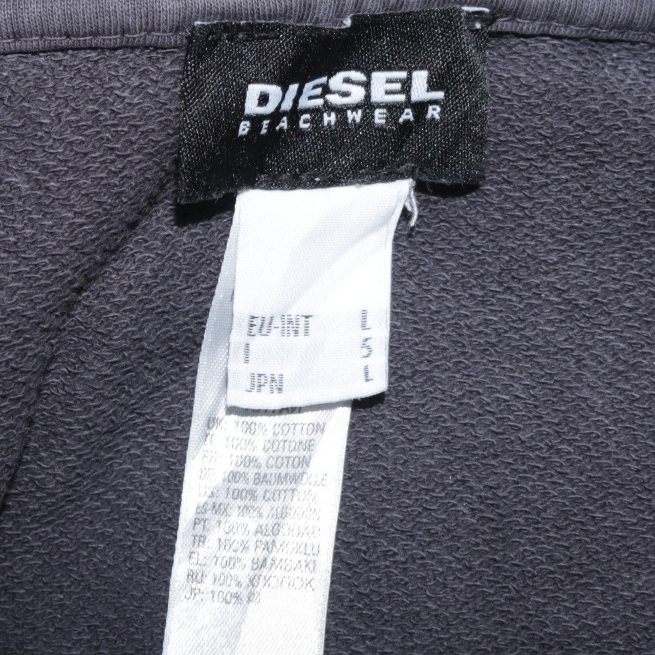 Diesel Men's Grey Logo Pullover Sweatshirt L Crew Neck Cotton