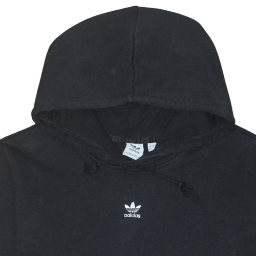 Adidas Women Black 2XL Pullover Hoodie Sweatshirt Cotton Blend
