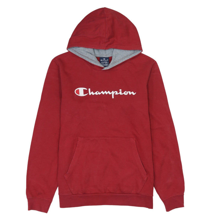 Champion Boys Red Pullover Hoodie 13-14 Years Logo Fleece Sweatshirt