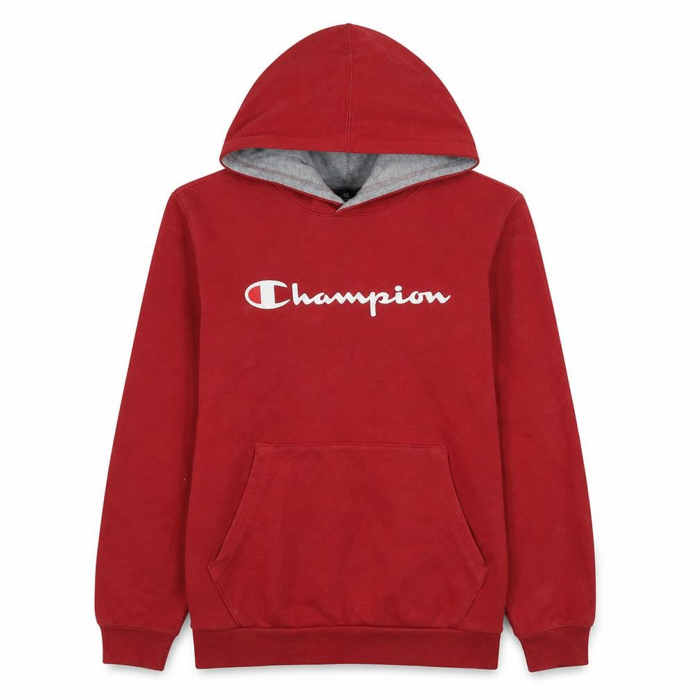 Champion Boys Red Pullover Hoodie 13-14 Years Logo Fleece Sweatshirt