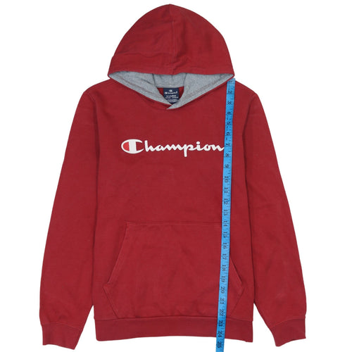 Champion Boys Red Pullover Hoodie 13-14 Years Logo Fleece Sweatshirt