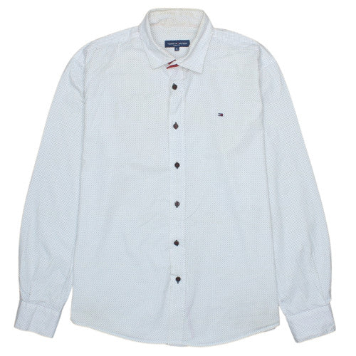 Tommy Hilfiger Mens White Slim Fit Long Sleeve Button-Up Shirt XL