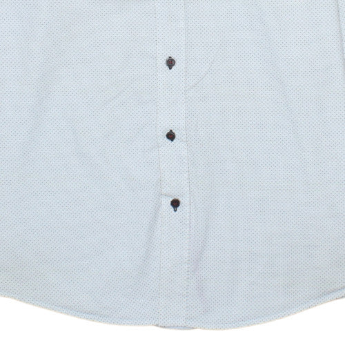 Tommy Hilfiger Mens White Slim Fit Long Sleeve Button-Up Shirt XL