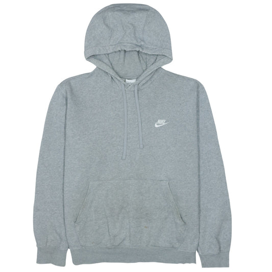 Nike Men's Grey Pullover Hoodie M Regular Fit Fleece Sweatshirt