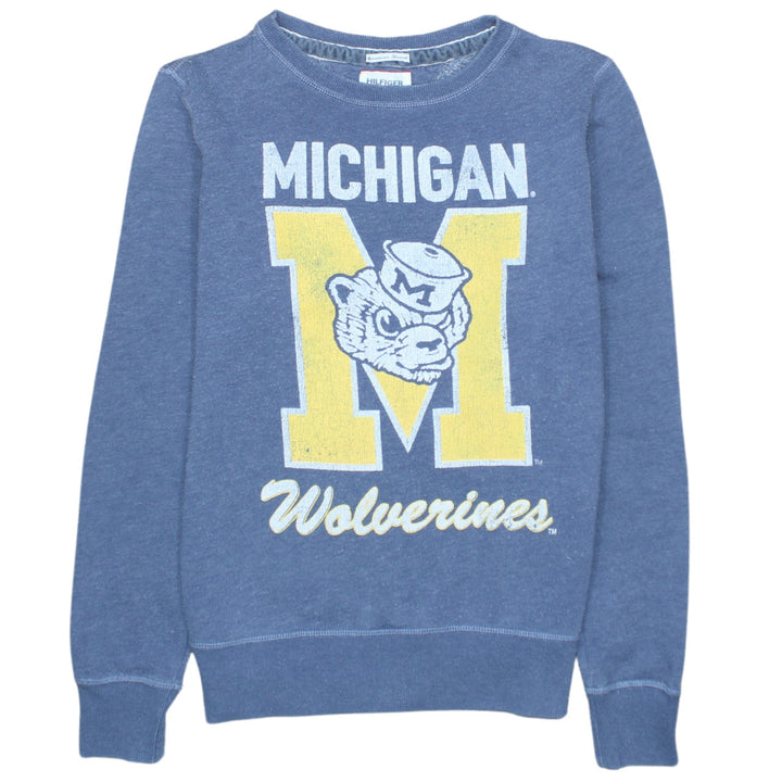 Tommy Hilfiger Men's Blue Michigan Wolverines Pullover Sweatshirt S