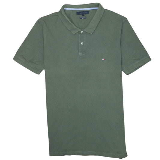 Tommy Hilfiger Men's Green Slim Fit 2XL Cotton Polo Shirt