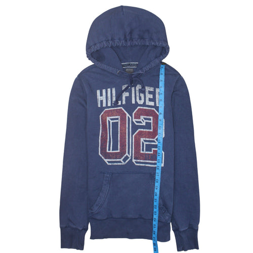 Tommy Hilfiger Men's Blue Pullover Hoodie Small Graphic Print
