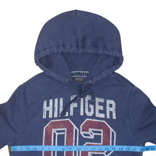 Tommy Hilfiger Men's Blue Pullover Hoodie Small Graphic Print