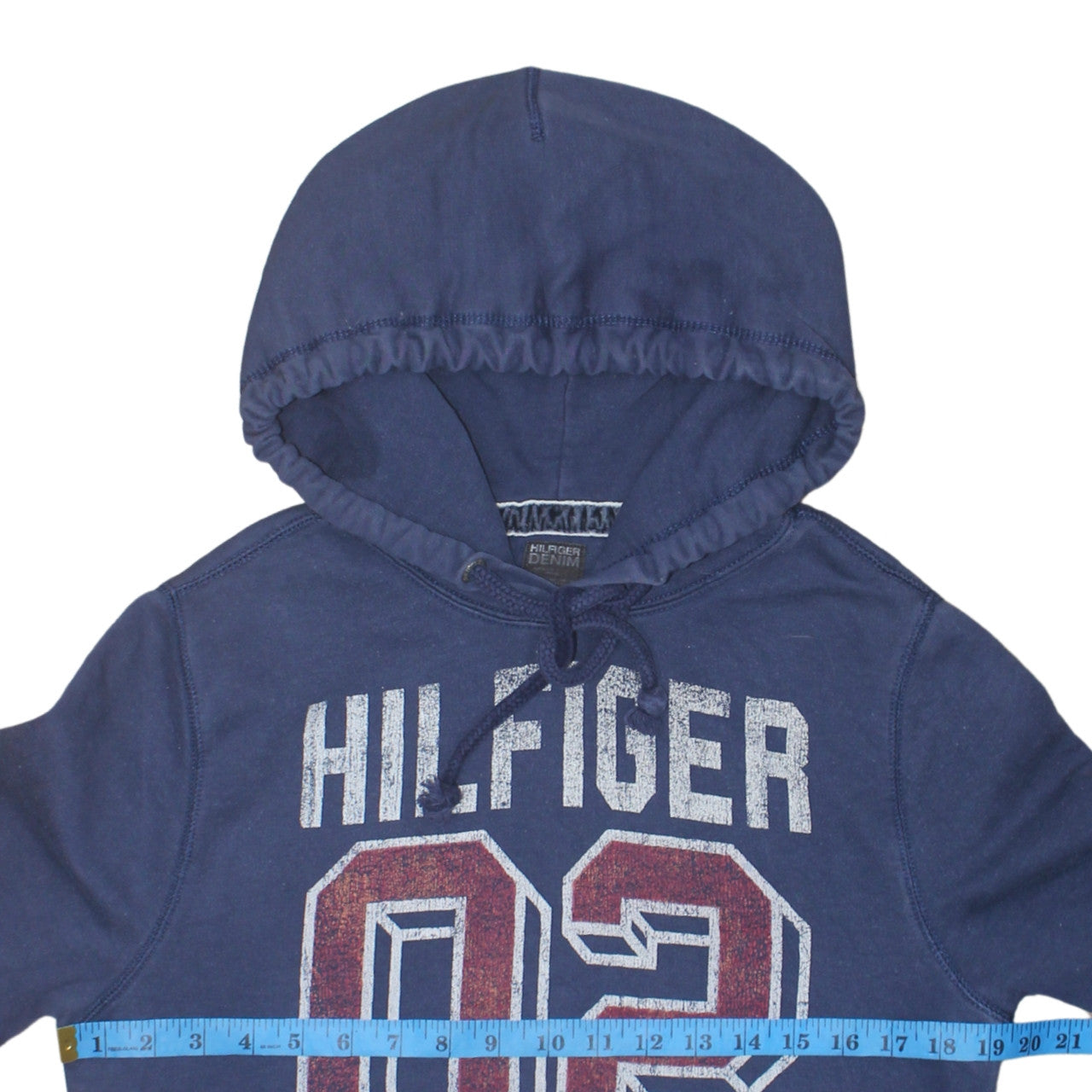 Tommy Hilfiger Men's Blue Pullover Hoodie Small Graphic Print