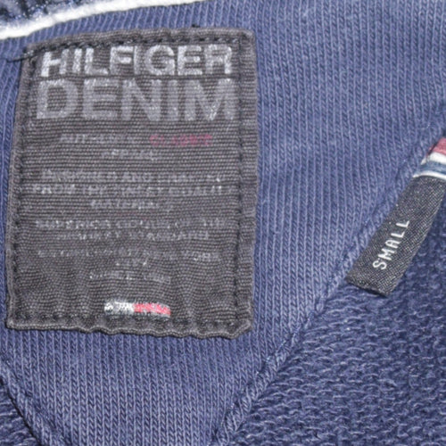 Tommy Hilfiger Men's Blue Pullover Hoodie Small Graphic Print