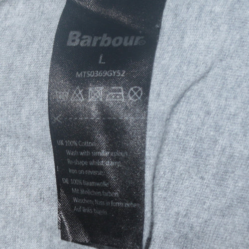 Barbour International Men's Grey Crew Neck Tailored Fit T-Shirt Size L