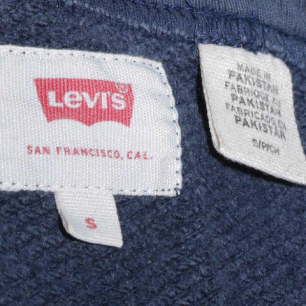 Levi's Men's Blue Crew Neck Logo Sweatshirt Size S Regular Fit
