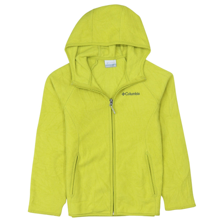 Columbia Womens Yellow Fleece Full Zip Hooded Jacket Size 12