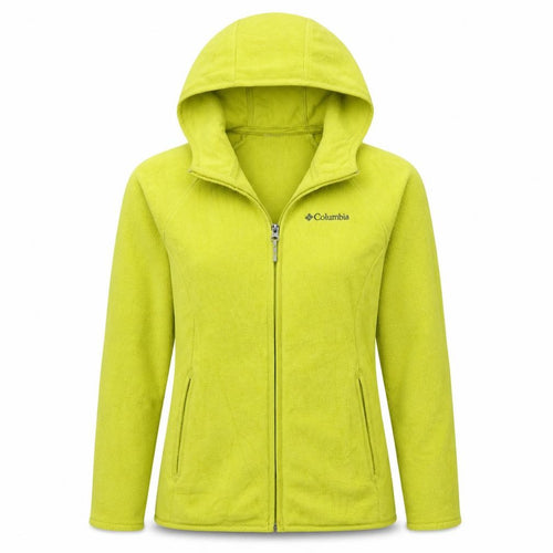 Columbia Womens Yellow Fleece Full Zip Hooded Jacket Size 12