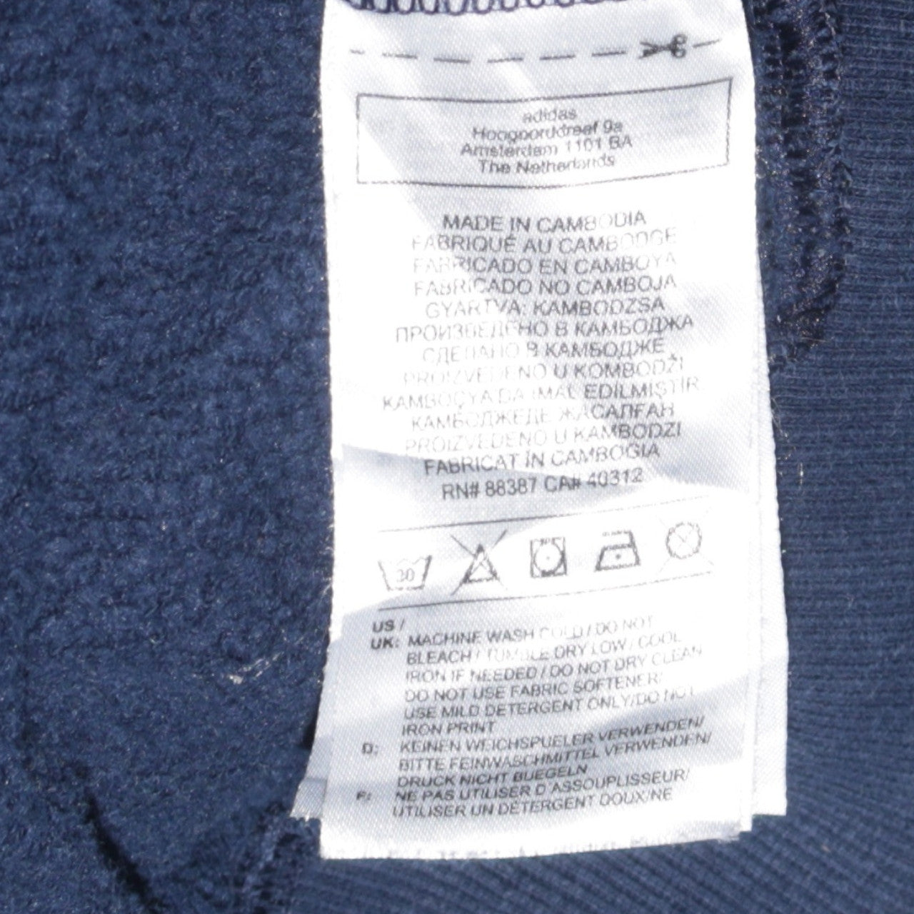 Adidas Boys Blue Pullover Hoodie 13-14 Years Fleece Logo Sportswear