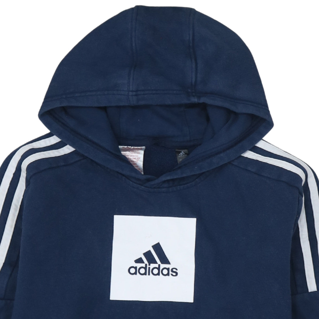 Adidas Boys Blue Pullover Hoodie 13-14 Years Fleece Logo Sportswear