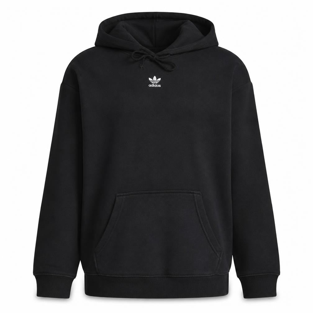 Front view of Adidas women’s black pullover hoodie uk 6 cotton blend casual