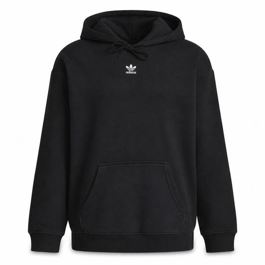 Front view of Adidas women’s black pullover hoodie uk 6 cotton blend casual