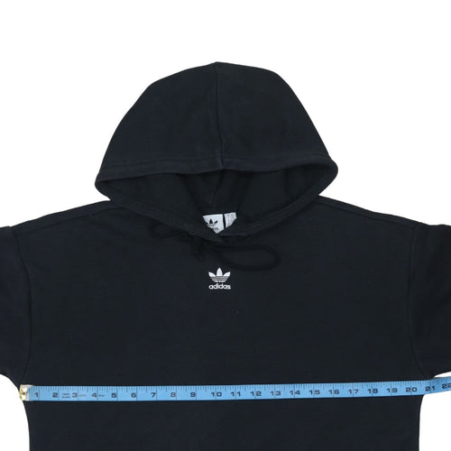 Adidas Womens Black Pullover Hoodie UK 6 Cotton Blend Casual