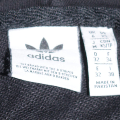 Adidas Womens Black Pullover Hoodie UK 6 Cotton Blend Casual