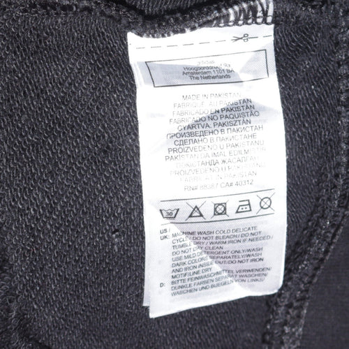Adidas Womens Black Pullover Hoodie UK 6 Cotton Blend Casual