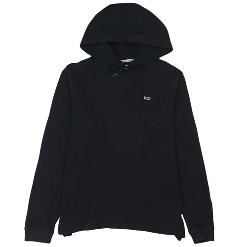 Tommy Jeans Men’s Black Pullover Hoodie Medium Cotton Knit