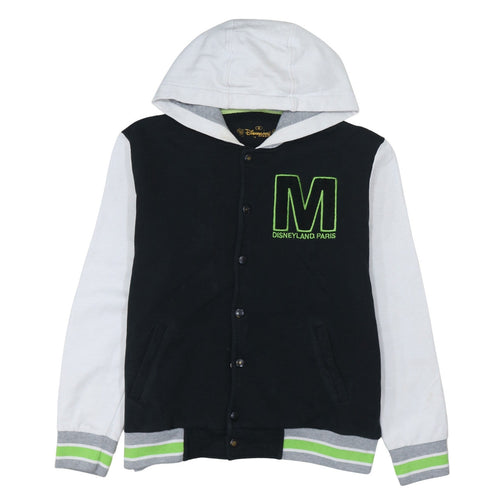 Disneyland Paris Men’s Black Hoodie S Mickey Mouse Embroidered Varsity Style