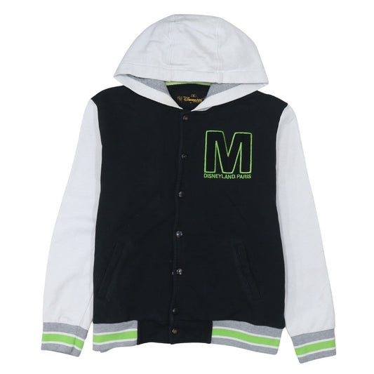 Disneyland Paris Men’s Black Hoodie S Mickey Mouse Embroidered Varsity Style