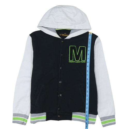 Disneyland Paris Men’s Black Hoodie S Mickey Mouse Embroidered Varsity Style