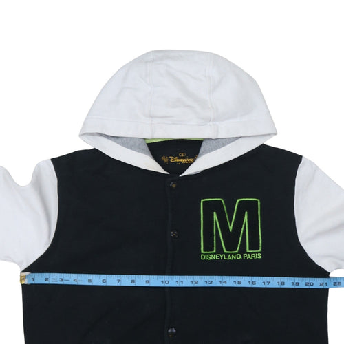 Disneyland Paris Men’s Black Hoodie S Mickey Mouse Embroidered Varsity Style