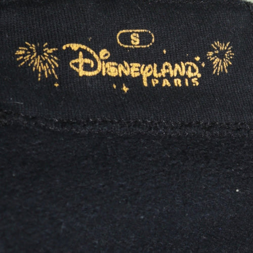 Disneyland Paris Men’s Black Hoodie S Mickey Mouse Embroidered Varsity Style