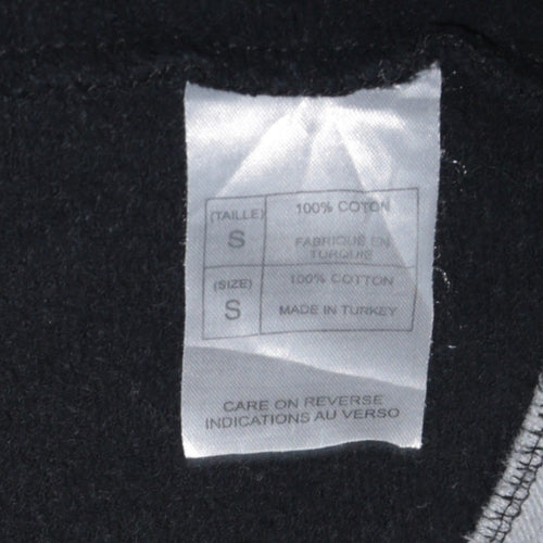 Disneyland Paris Men’s Black Hoodie S Mickey Mouse Embroidered Varsity Style