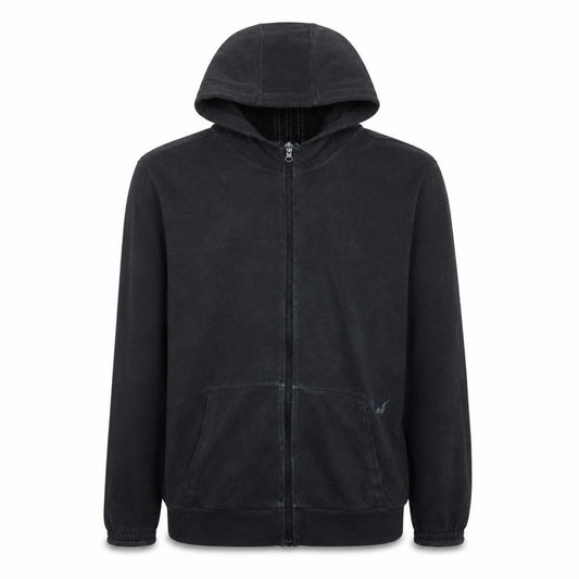 Front view of Adidas Men's Black Full Zip Hoodie, size M, Regular Fit Sportswear