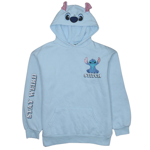 Disney Girls Blue Stitch Hoodie 12-13 Years Pullover Hoodie with Glitter Ears