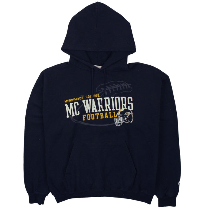 Champion Mens Blue XL Pullover Hoodie Merrimack College Football Fleece