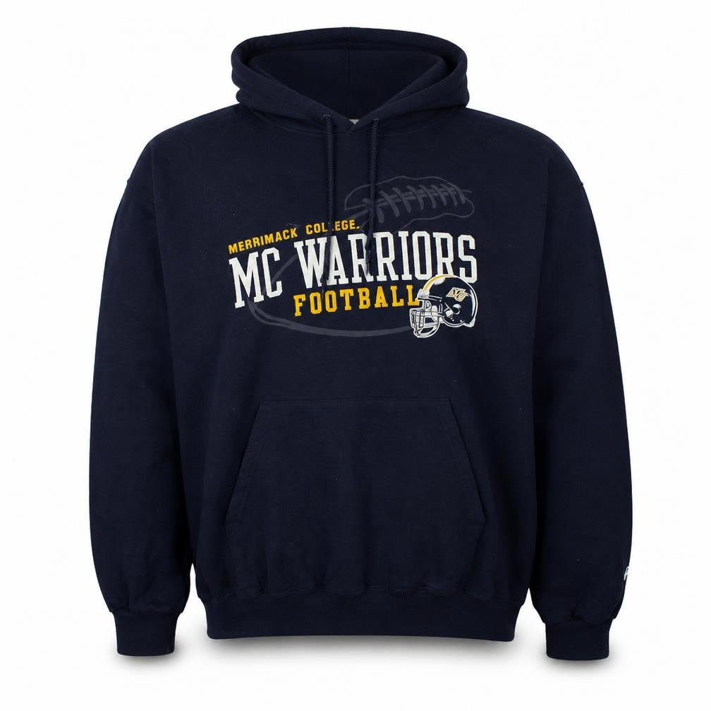Champion Mens Blue XL Pullover Hoodie Merrimack College Football Fleece