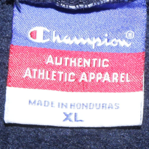 Champion Mens Blue XL Pullover Hoodie Merrimack College Football Fleece