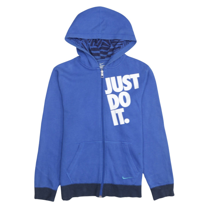 Nike Boys Blue Full Zip Hoodie XL 13-15 Years Just Do It Sportswear