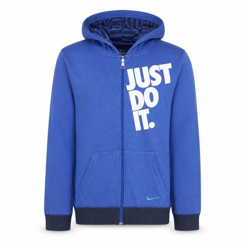 Nike Boys Blue Full Zip Hoodie XL 13-15 Years Just Do It Sportswear