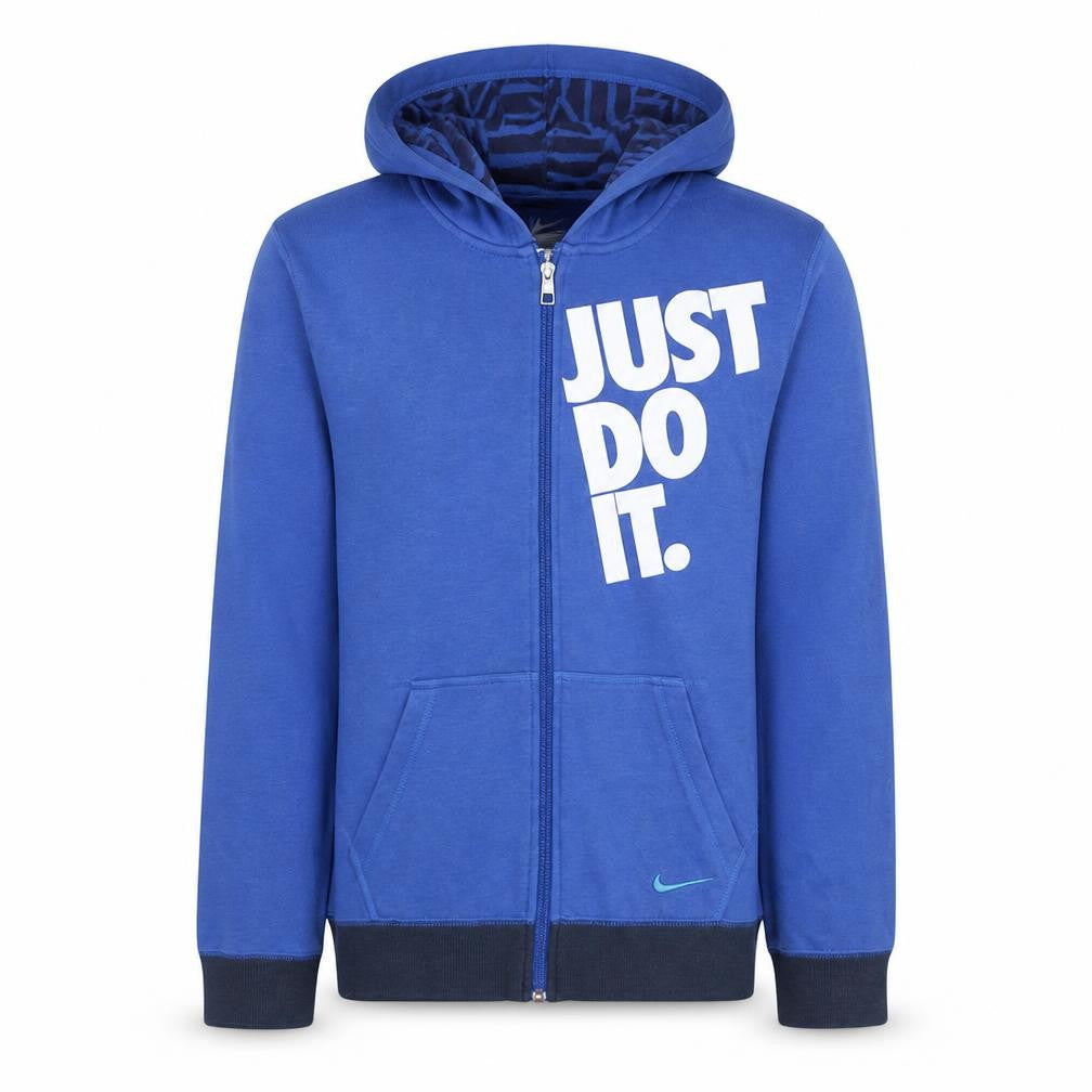 Nike Boys Blue Full Zip Hoodie XL 13-15 Years Just Do It Sportswear
