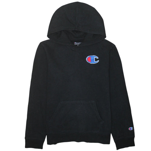 Champion Womens Black XL Pullover Hoodie With Logo Detail