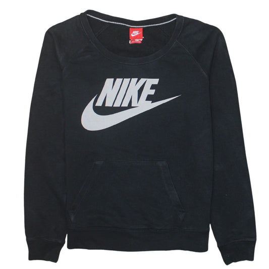 Nike Men's Black Crew Neck Pullover Sweatshirt M Graphic Logo