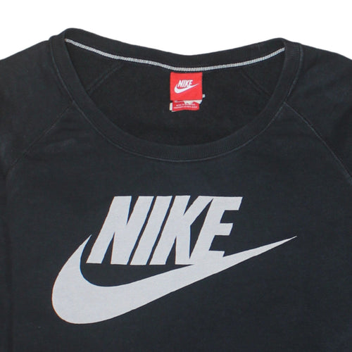 Nike Men's Black Crew Neck Pullover Sweatshirt M Graphic Logo