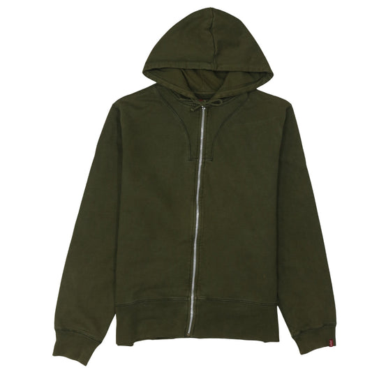 Levi’s Men Green Full Zip Hoodie Size L Cotton Fleece