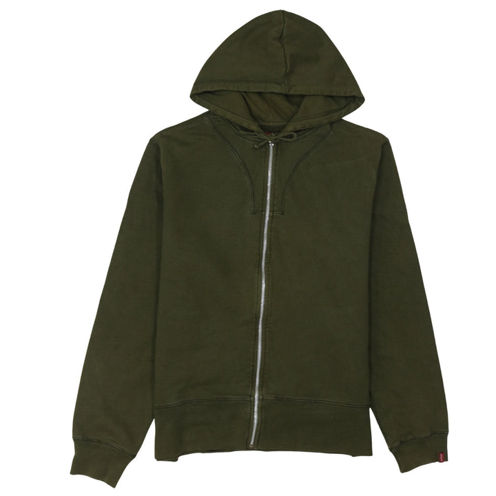 Levi’s Men Green Full Zip Hoodie Size L Cotton Fleece