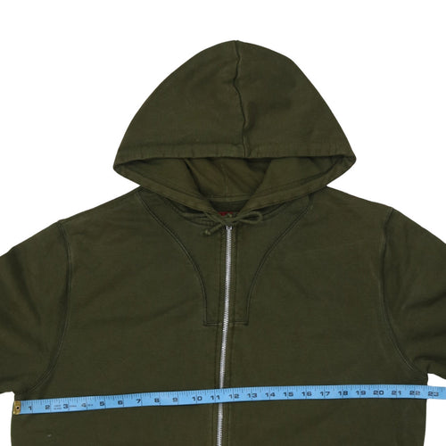 Levi’s Men Green Full Zip Hoodie Size L Cotton Fleece